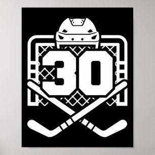 Hockey Number 30 Tröja Rolig Hockeyspelare Spel D Poster