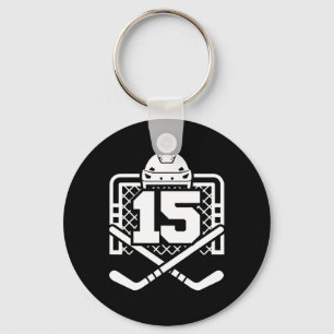 Hockey Nummer 15 Tröja Rolig Hockeyspelare Spel D Nyckelring