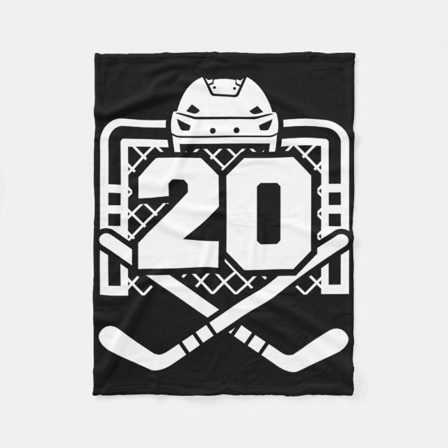Hockey Nummer 20 Tröja Rolig Hockeyspelare Spel D Fleecefilt (Framsidan)