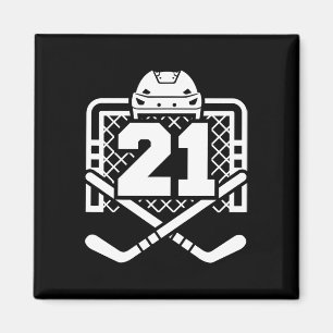 Hockey Nummer 21 Tröja Rolig Hockeyspelare Spel D Magnet