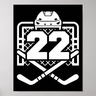 Hockey Nummer 22 Tröja Rolig Hockeyspelare Spel D Poster
