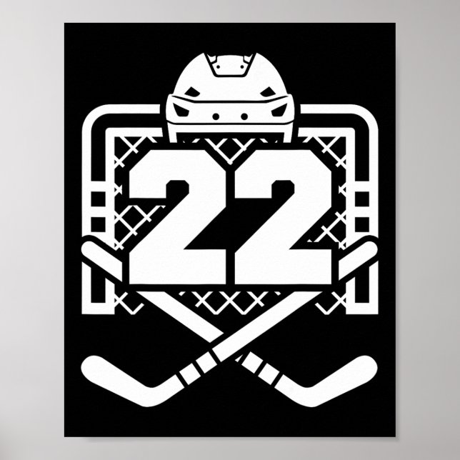 Hockey Nummer 22 Tröja Rolig Hockeyspelare Spel D Poster (Framsidan)