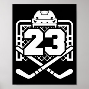 Hockey Nummer 23 Tröja Rolig Hockeyspelare Spel D Poster
