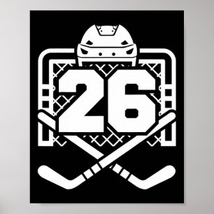 Hockey Nummer 26 Tröja Rolig Hockeyspelare Spel D Poster