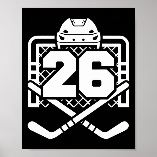 Hockey Nummer 26 Tröja Rolig Hockeyspelare Spel D Poster (Framsidan)