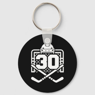 Hockey Nummer 30 Tröja Rolig Hockeyspelare Spel D Nyckelring