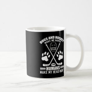 Hockey och Hund gör mig Ice Hockey Lycklig Player Kaffemugg