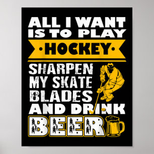Hockey och landhockey – Hockey och öl-design F Poster