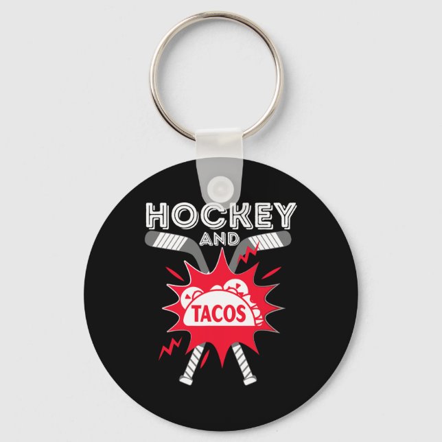 Hockey och Tacos - Roligt Ice Hockey Player Gift H Nyckelring (Framsida)