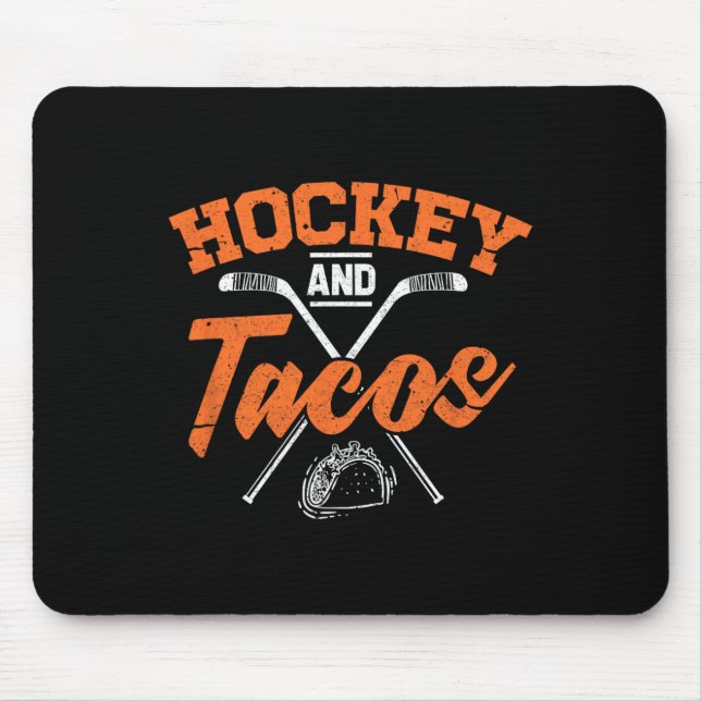 Hockey och Tacos Roligt Ice Hockey Player Gift Musmatta (Framsidan)