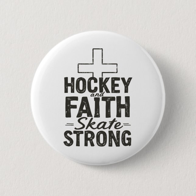 Hockey Och Tro Skrid Starkt  Knapp (Framsida)