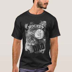 Hockey Pappa, Black Grunge Fält Hockey T Shirt