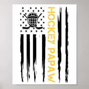 Hockey Pappa Hockeyspelare Usa Flagga  Poster