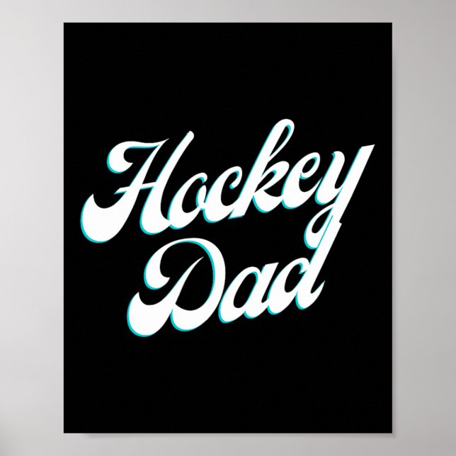 Hockey Pappa Icy Script För Stolta Rink-sidans Pap Poster (Framsidan)