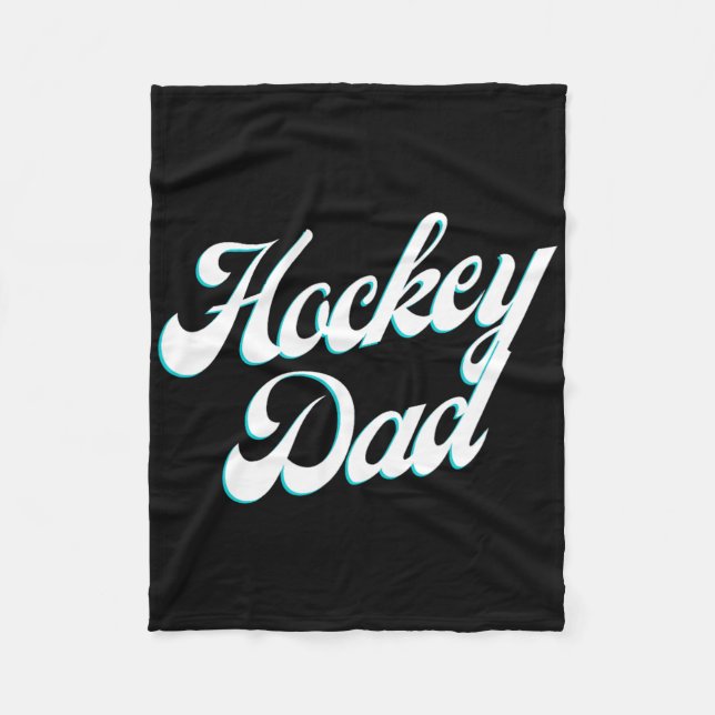 Hockey Pappa Icy Script För Stolta Rink-side Pappo Fleecefilt (Framsidan)