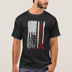 Hockey Pappa Retro Vintage US Flagga Hockey Player T Shirt
