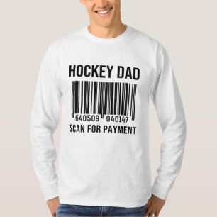 Hockey Pappa Scan for Payment Sport Pappa Fars dag T Shirt