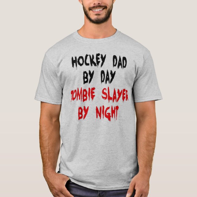 Hockey Pappa Zombie Joke Tee (Framsida)