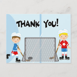 Hockey Party Sports Birthday Tack vykort