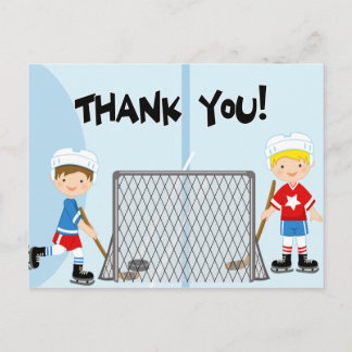 Hockey Party Sports Birthday Tack vykort