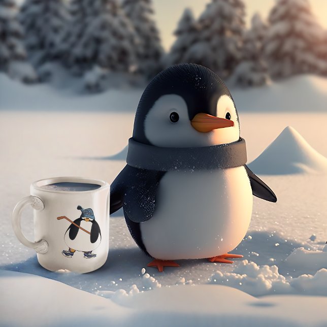 Hockey Penguin Två-Tonad Mugg (Skapare uppladdad)