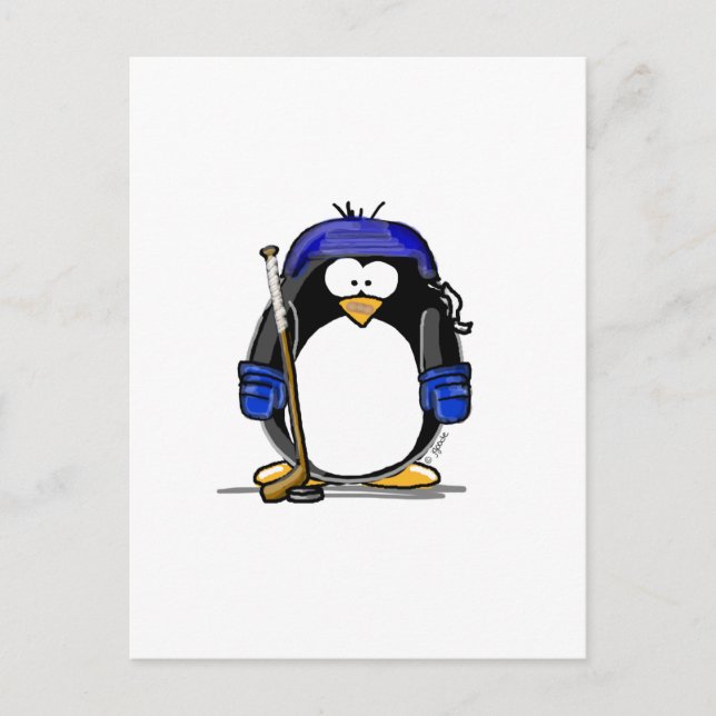 Hockey Penguin Vykort (Framsida)