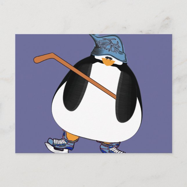 Hockey Penguin Vykort (Framsida)