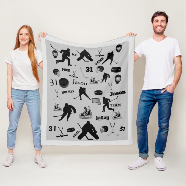 HOCKEY Personlig Blankett Fleecefilt (På plats)