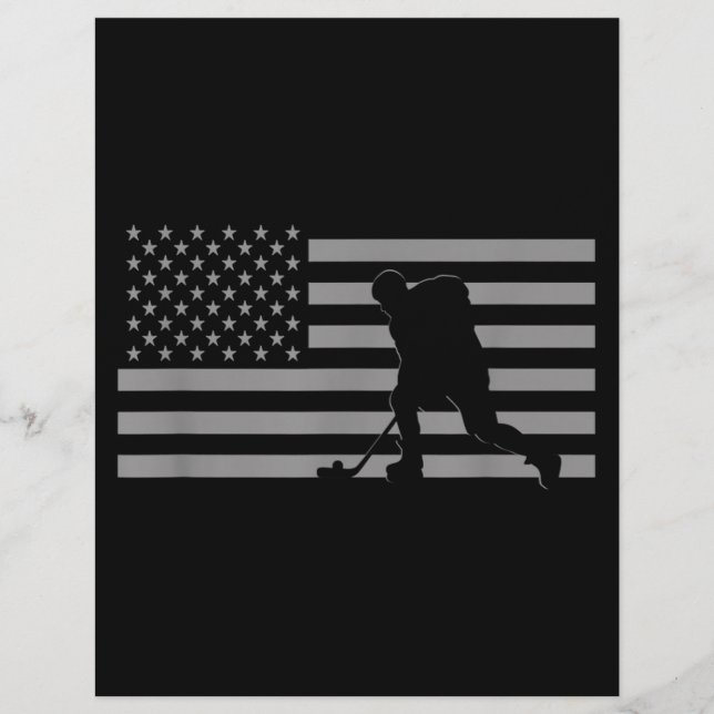 Hockey Player - American Flagga Hockey Brevhuvud (Framsida)