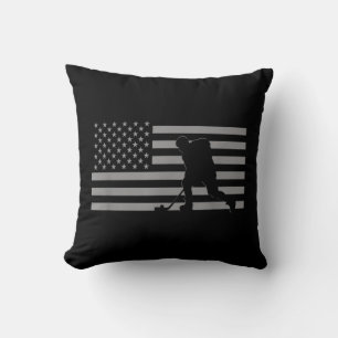 Hockey Player - American Flagga Hockey Kudde