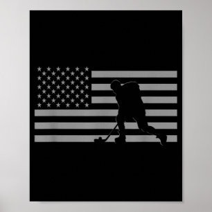 Hockey Player - American Flagga Hockey Poster