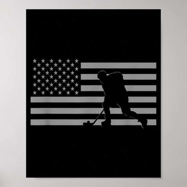 Hockey Player - American Flagga Hockey Poster (Framsidan)