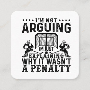 Hockey Player Arguing Gift Funny Hockey Fyrkantigt Visitkort