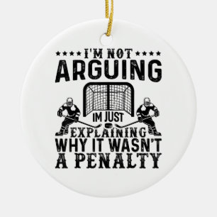 Hockey Player Arguing Gift Funny Hockey Julgransprydnad Keramik