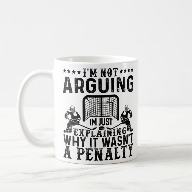 Hockey Player Arguing Gift Funny Hockey Kaffemugg (Vänster)
