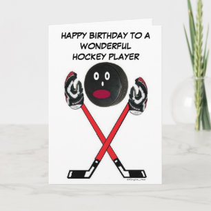 Hockey Player Birthday Kort
