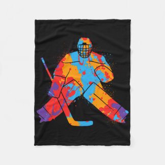 Hockey Player Colorful Goalkeeper Boys Ice Hockey  Fleecefilt
