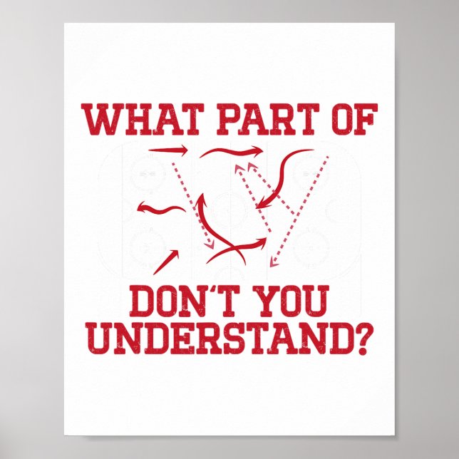 Hockey Player Funny Rink Diagram Youth Ice Hockey  Poster (Framsidan)