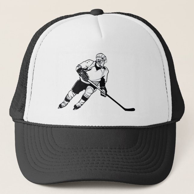 Hockey Player Game Sport Silhouette Keps (Framsida)