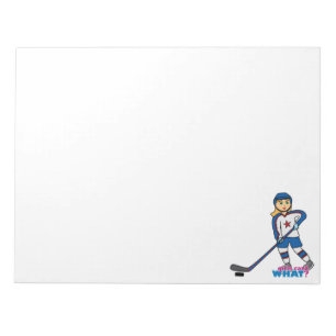 Hockey Player Girl Anteckningsblock