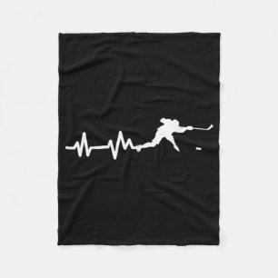 Hockey Player Heartslag Ice Hockey Fleecefilt