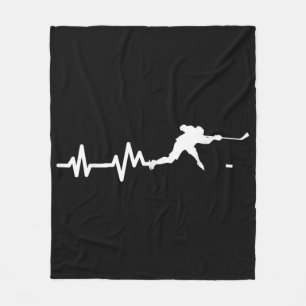 Hockey Player Heartslag Ice Hockey Fleecefilt