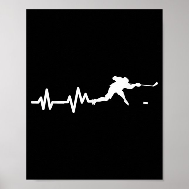 Hockey Player Heartslag Ice Hockey Poster (Framsidan)