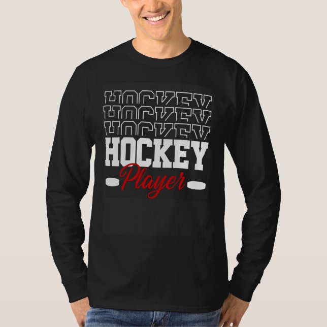 Hockey Player Ice and Roller Hockey T Shirt (Framsida)