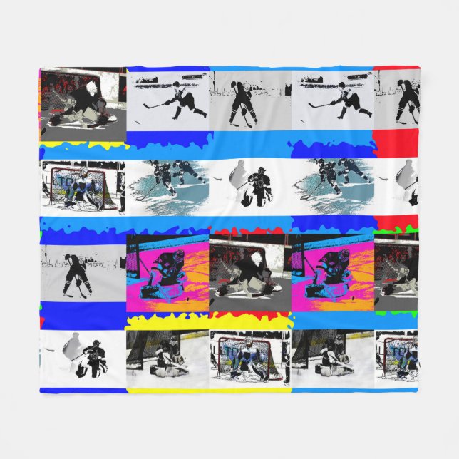 Hockey Player - Ice Hockey Fleecefilt (Framsidan (Horisontell))