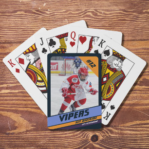 Hockey Player Keepsaké på Vibrant Violet Casinokort
