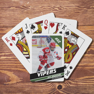 Hockey Player Keepsaké på Vigous Blue White Casinokort