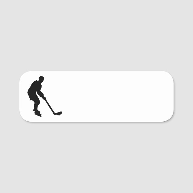 Hockey Player med stift silhouette Namnbricka (Framsida)