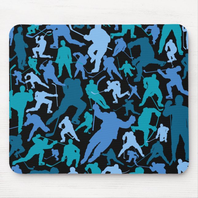 Hockey Player Mönster Mouse Pad Musmatta (Framsidan)