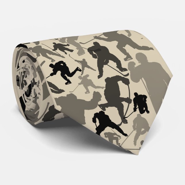 Hockey Player Mönster Neck Tie Slips (Rullad)